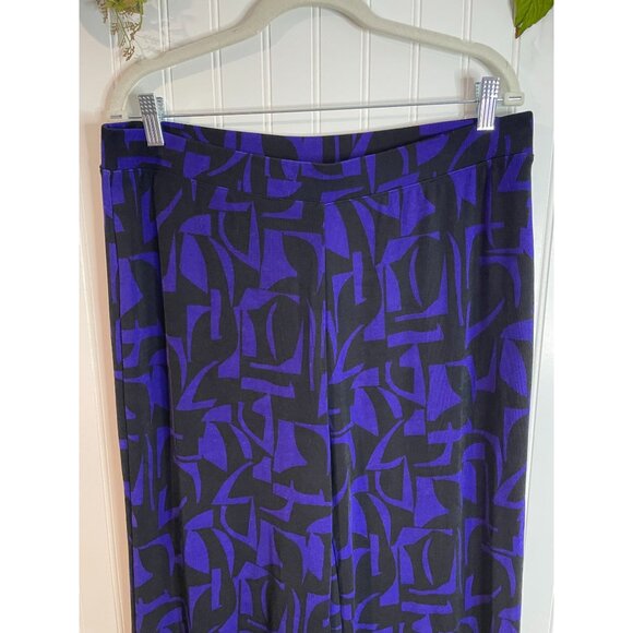 Chicos Womens Abstract Print Pants Size 2 Large Black & Purple Acetate/Spandex - Picture 14 of 15
